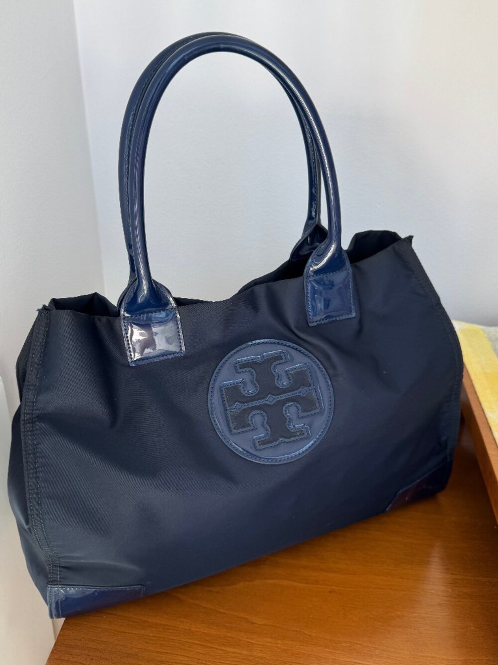 Tory Burch Ella Large Nylon Tote French Navy Work Travel Bag